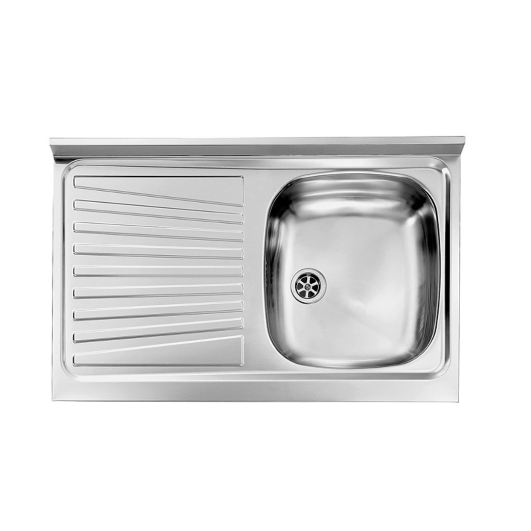 Lavello Inox ad Appoggio 80x50 una vasca e gocciolatoio
