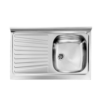 Lavello Inox ad Appoggio 80x50 una vasca e gocciolatoio