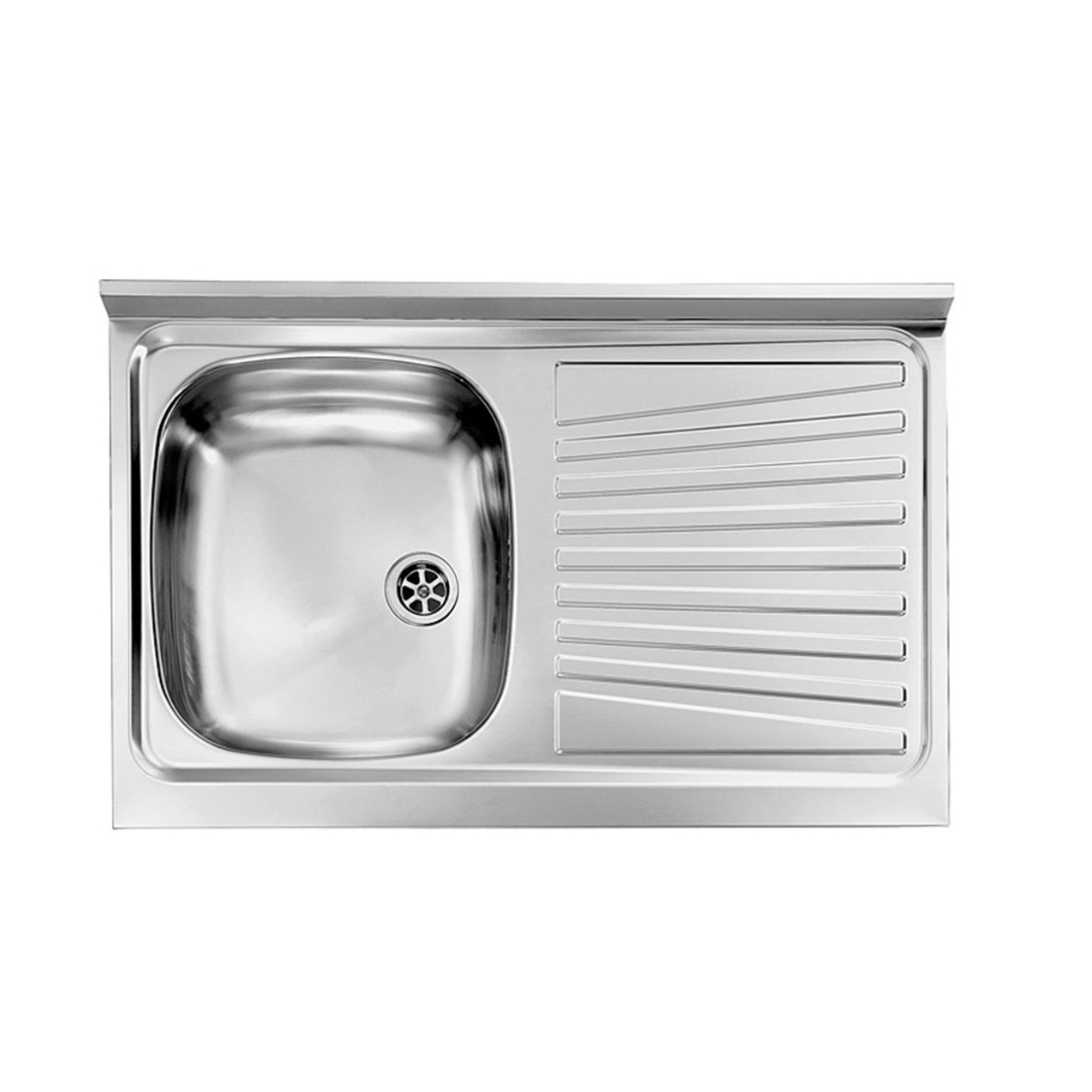 Lavello Inox ad Appoggio 80x50 una vasca e gocciolatoio