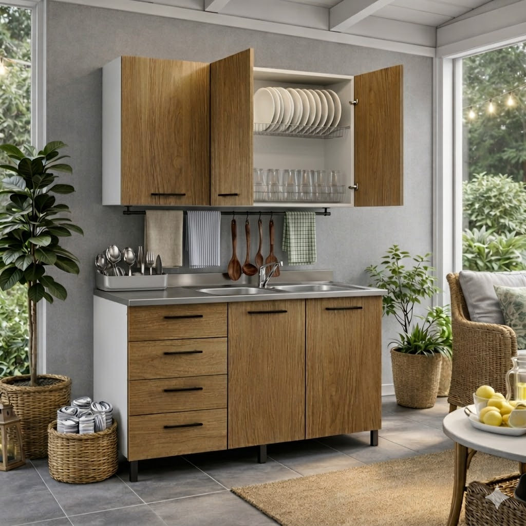 Composizione cucina con cassetti da 120