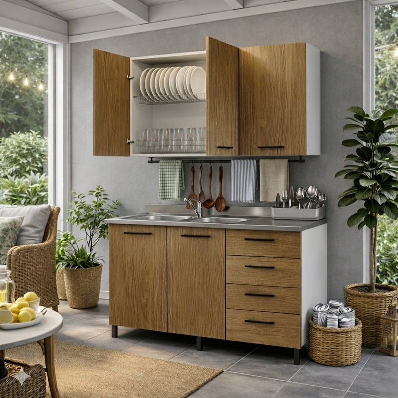 Composizione cucina con cassetti da 120
