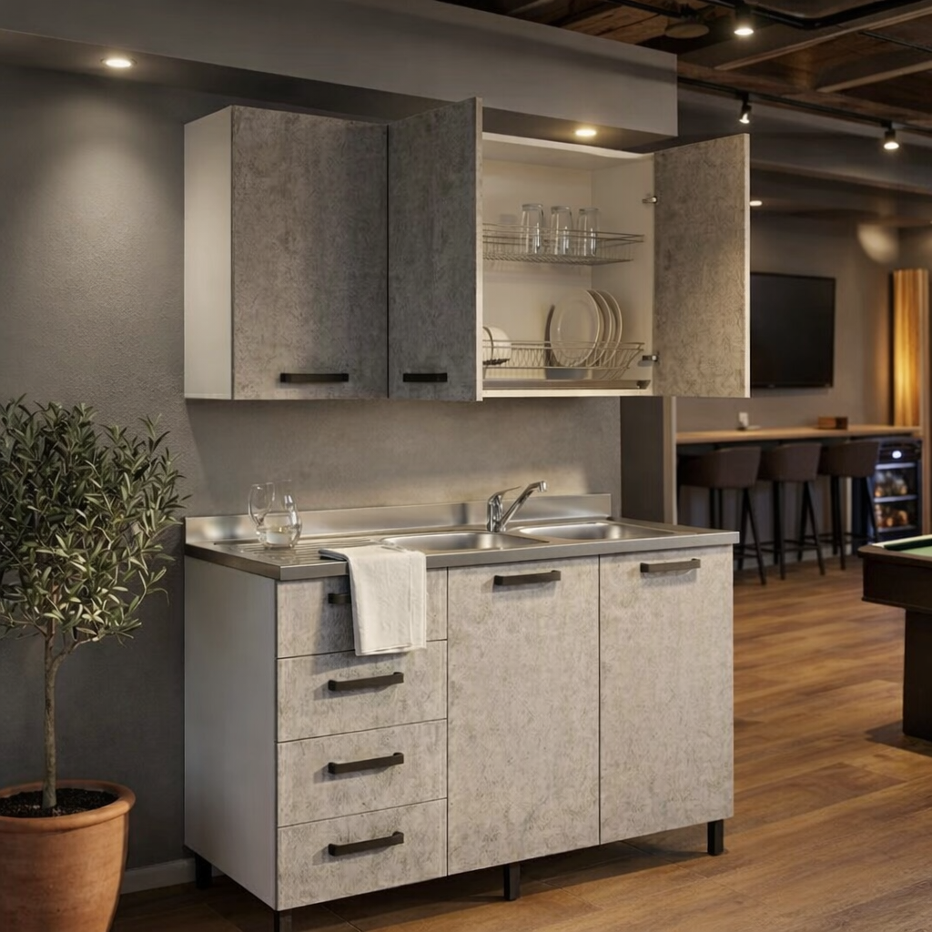 Composizione cucina con cassetti da 120