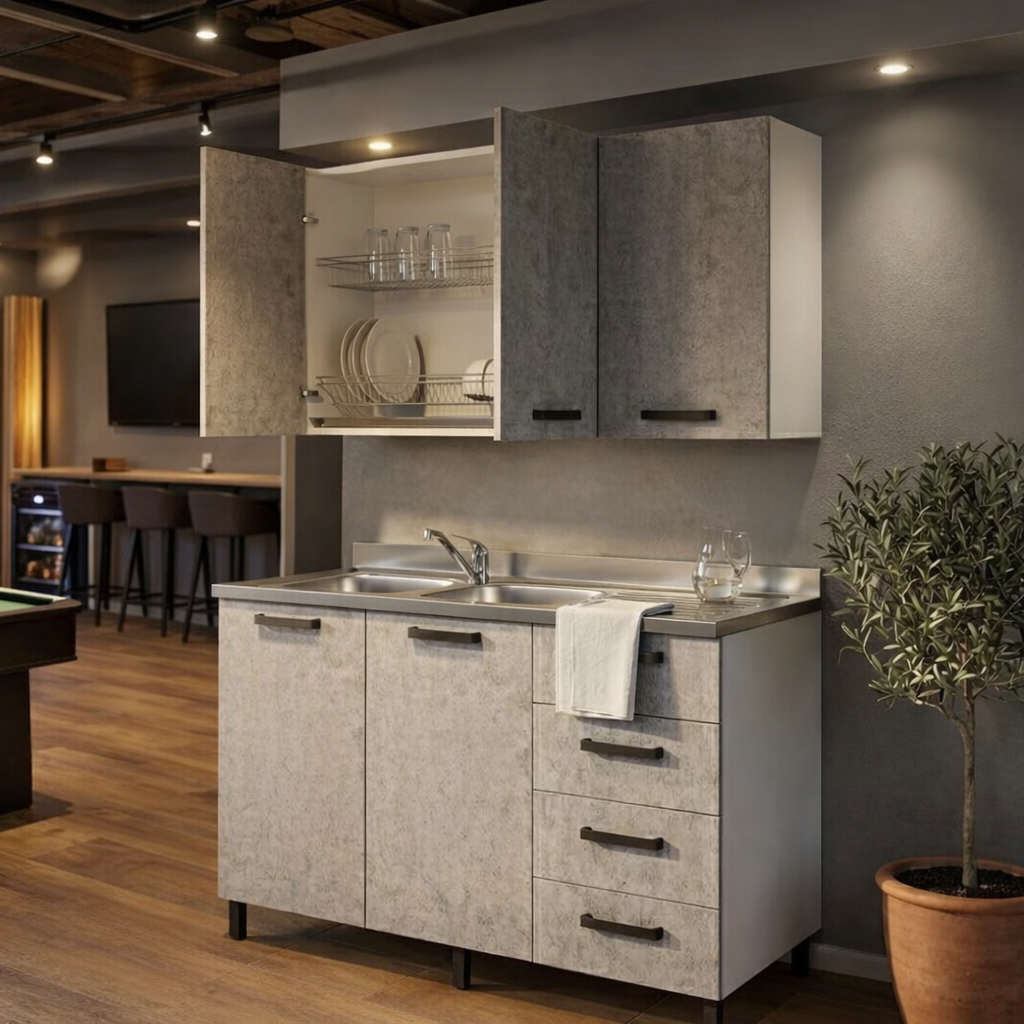 Composizione cucina con cassetti da 120