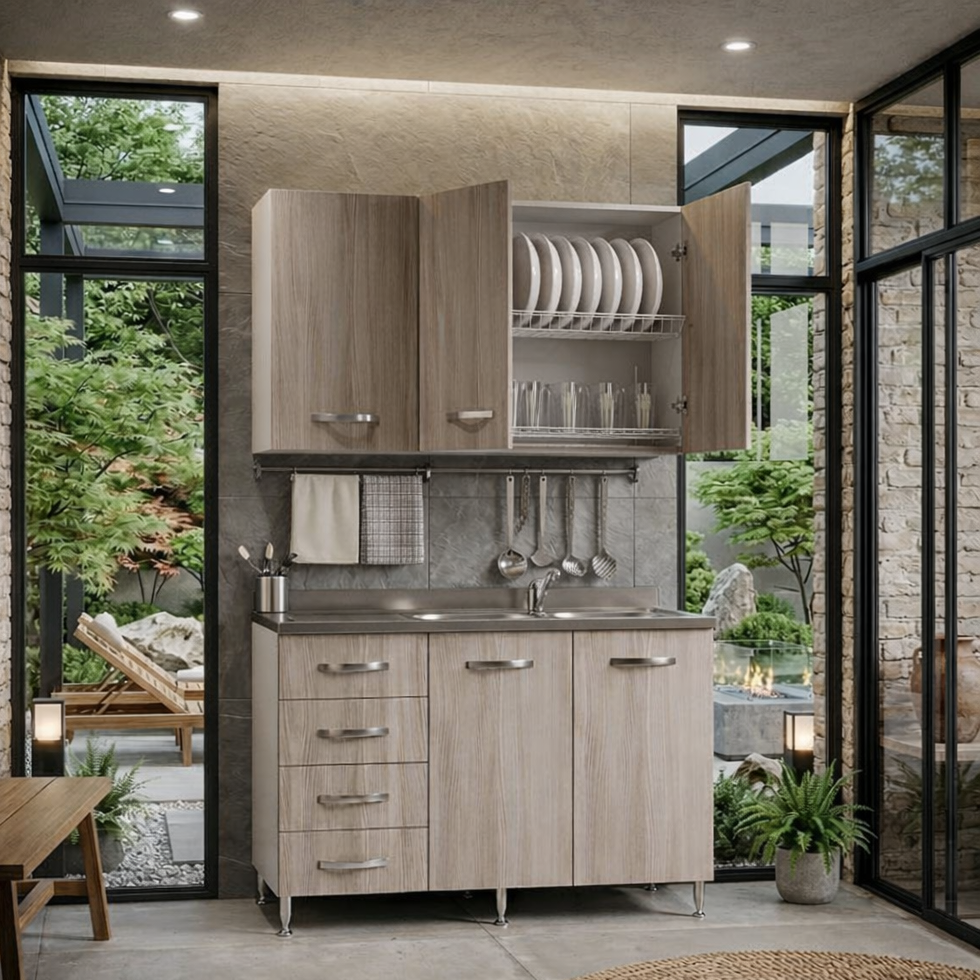 Composizione cucina con cassetti da 120