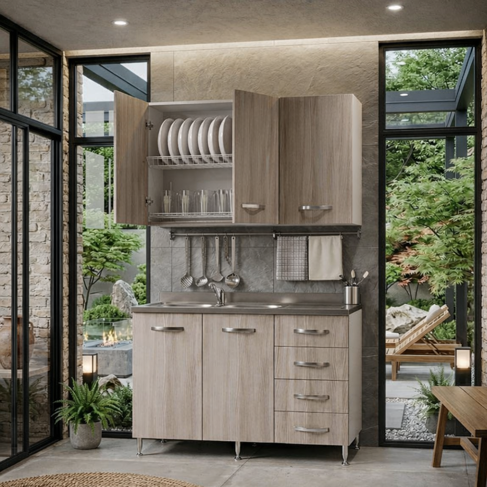 Composizione cucina con cassetti da 120