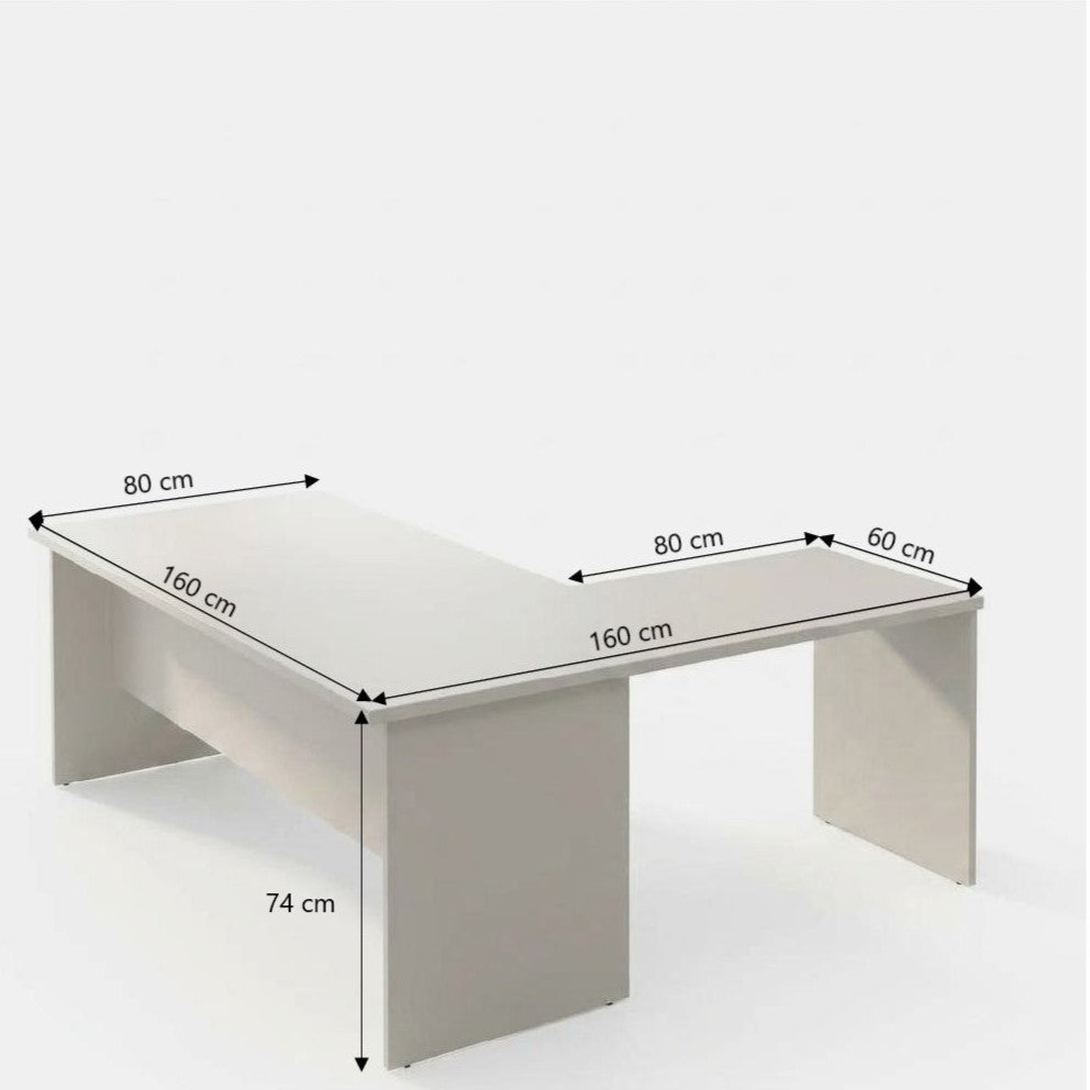 Scrivania per Ufficio 160 con prolunga 80