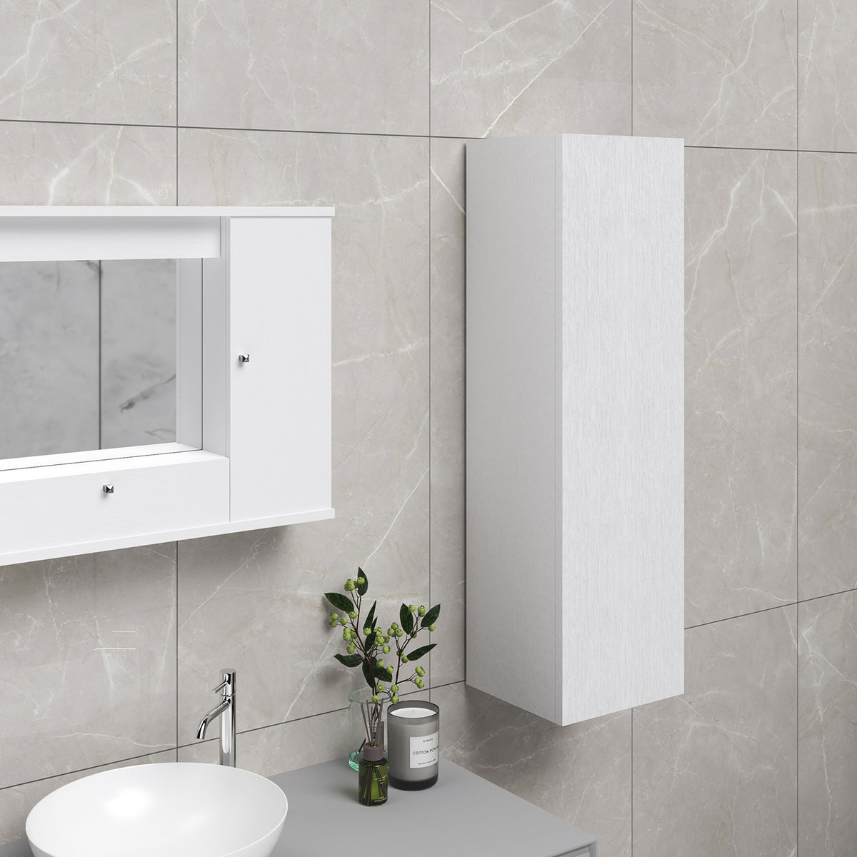 Colonna bagno sospesa con anta h. 120 cm