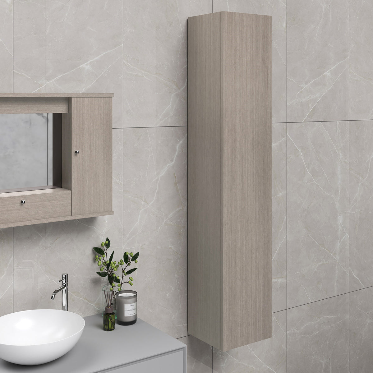 Colonna bagno sospesa con anta h. 180 cm