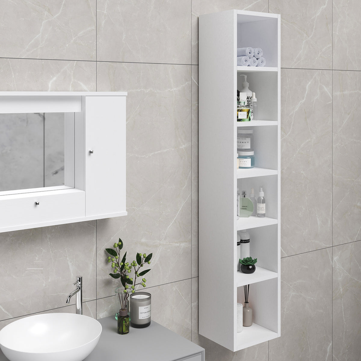 Colonna bagno sospesa a giorno h. 180 cm