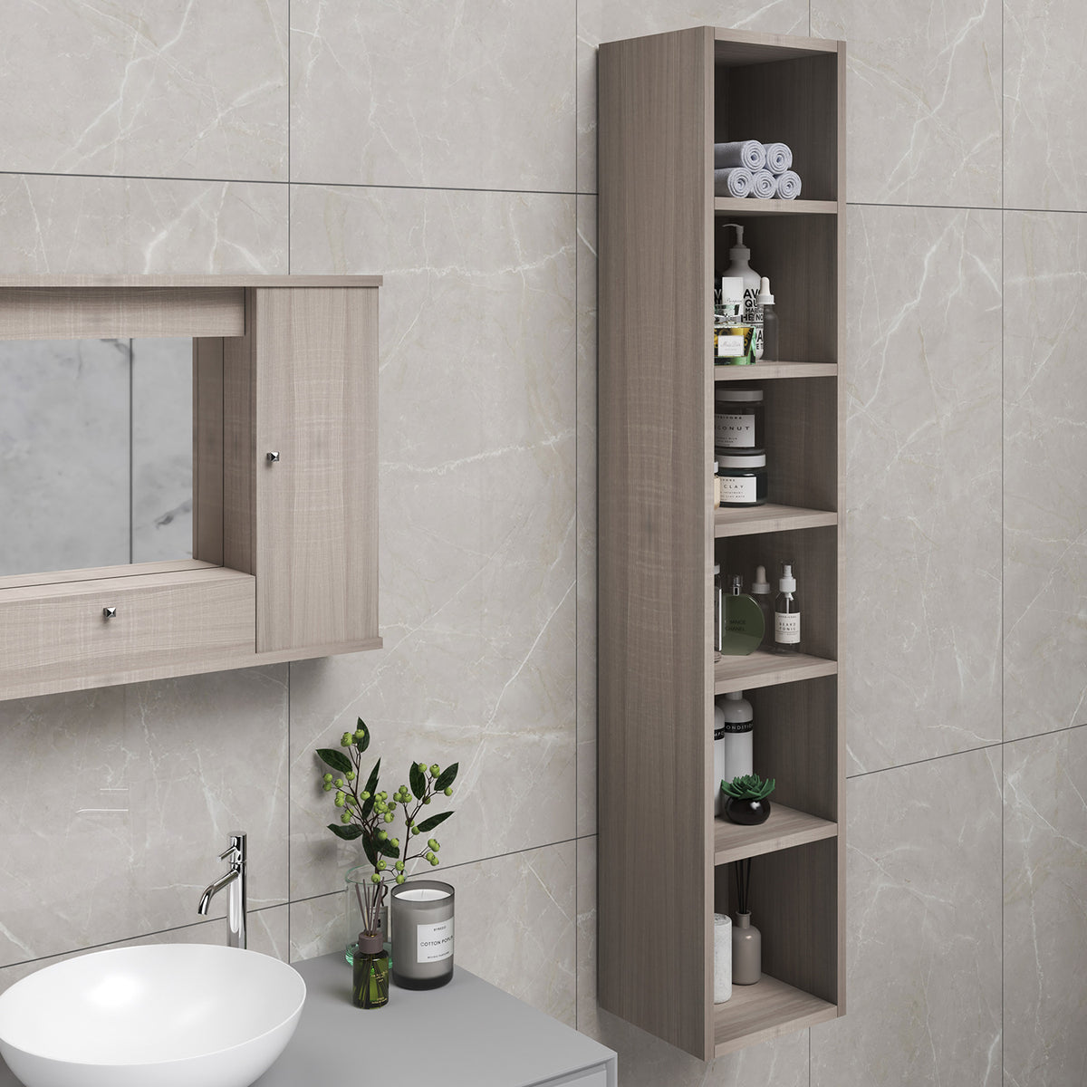 Colonna bagno sospesa a giorno h. 180 cm