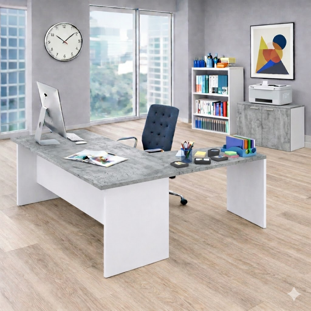 Scrivania per Ufficio 180 con prolunga 120