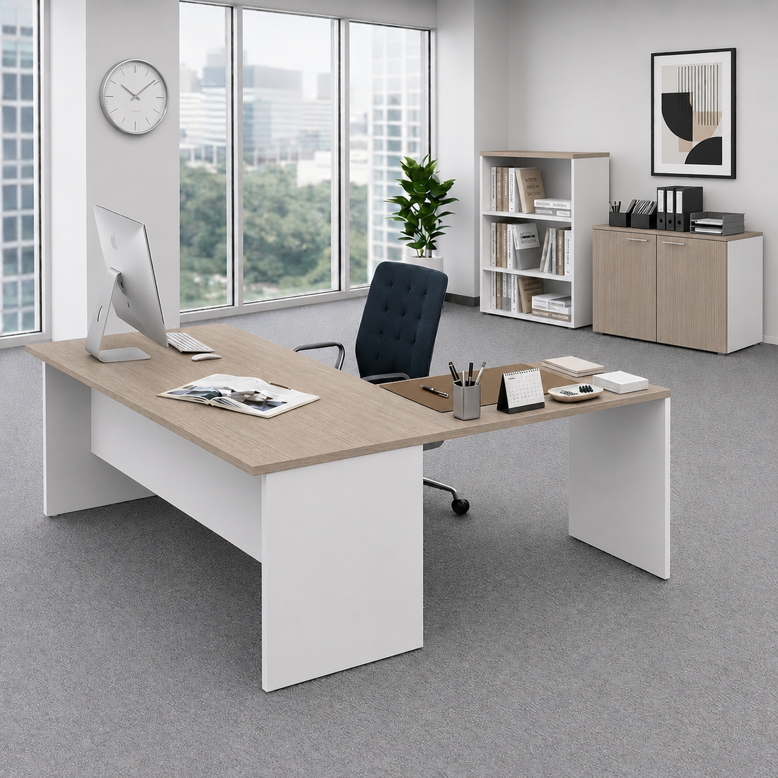 Scrivania per Ufficio 180 con prolunga 120